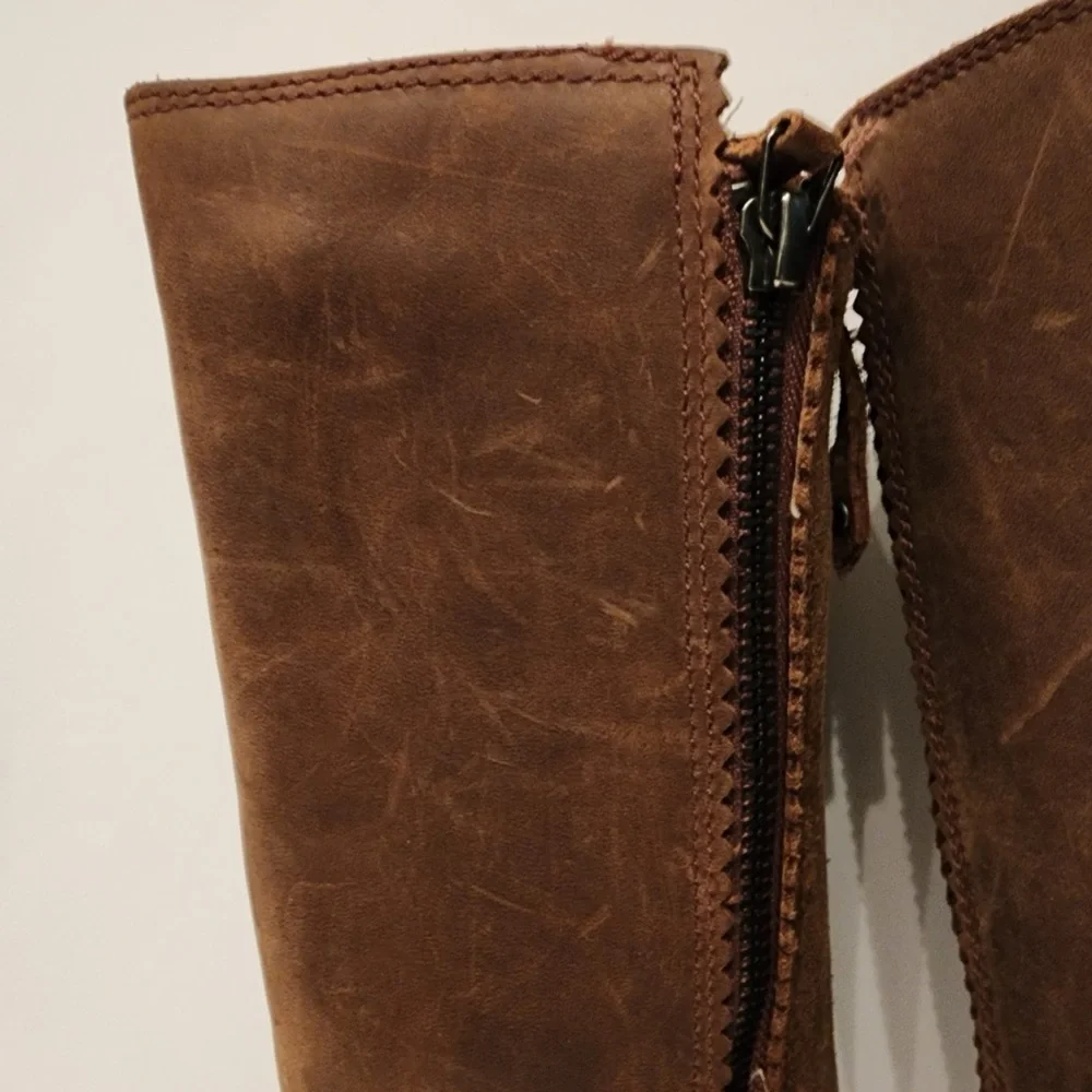 Teva Ellery Tall Waterproof Women’s Brown Leather Boots Size 6